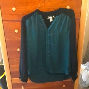 NWT, Kenneth Cole, long sleeve top, sheer sleeves